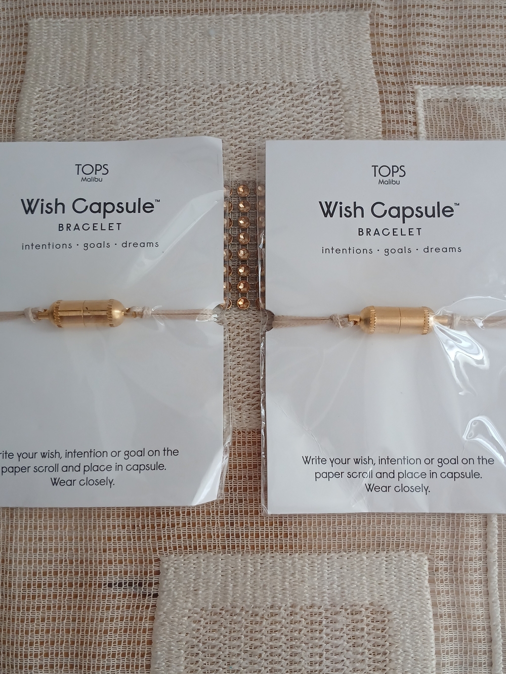 Gold Wish Capsule Bracelets - Adjustable Lot Of 2